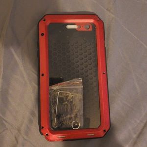 Heavy duty I phone 6 plus red phone case